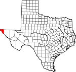 Map of Texas showing El Paso County 