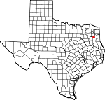 Map of Texas showing Gregg County 