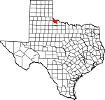 Map of Texas showing Hardeman County 