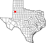 Map of Texas showing Hockley County 