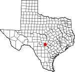 Map of Texas showing Kendall County 