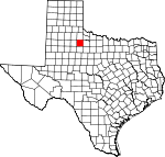 Map of Texas showing King County 