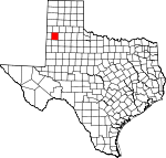 Map of Texas showing Lamb County 