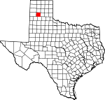 Map of Texas showing Randall County 