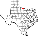 Map of Texas showing Wichita County 