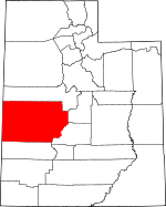 Map of Utah showing Millard County 