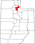 Map of Utah showing Morgan County 