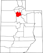 Map of Utah showing Salt Lake County 