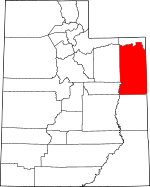 Map of Utah showing Uintah County 