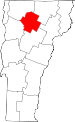 Map of Vermont showing Lamoille County 