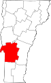 Map of Vermont showing Rutland County 