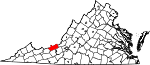 Map of Virginia showing Giles County 