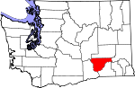 Map of Washington showing Franklin County 