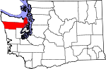 Map of Washington showing Jefferson County 