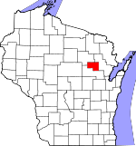 Map of Wisconsin showing Menominee County 