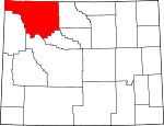 Map of Wyoming showing Park County 