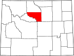 Map of Wyoming showing Washakie County 